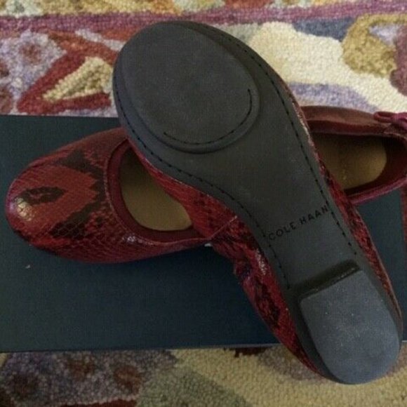 Cole Haan NIB Ashlyn Ballet Flat -- Size 7 -- Tawny Port Python Print Women's - Picture 4 of 5